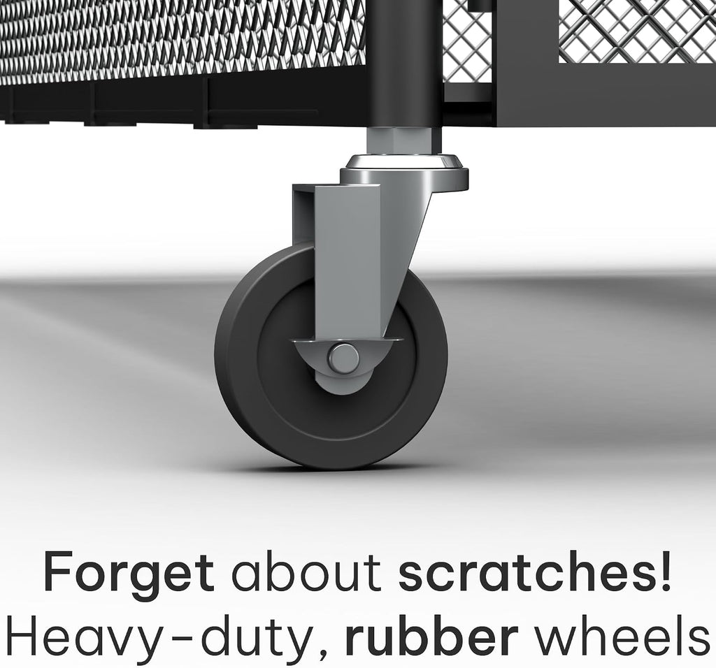 Under Bed Storage with Wheels, Large 86L, Heavy Duty Metal, Holds 70lb