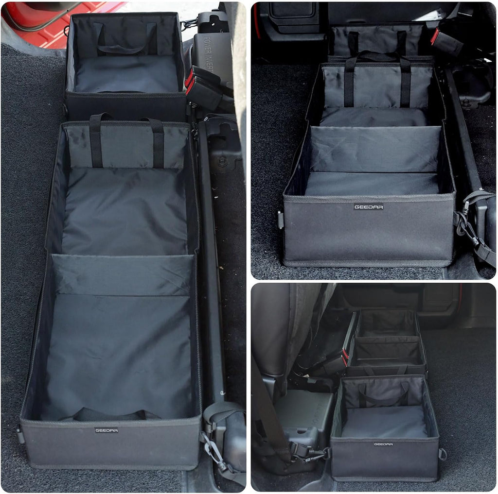 GEEDAR Under Seat Storage Truck Tool Box Organizer for Truck Underseat Storage Ford F150 F250 F350 Chevy Silverado Accessories (3 compartment)