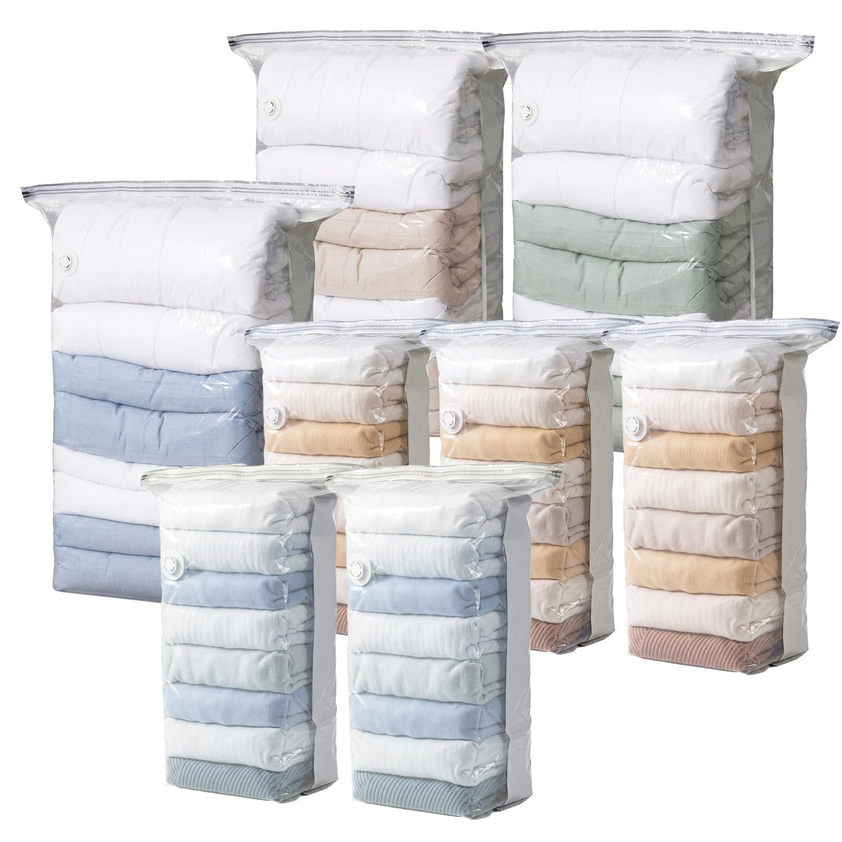 TAILI 8 Pack Vacuum Storage Bags, Jumbo Cube (31x40x15 Inch), Clear