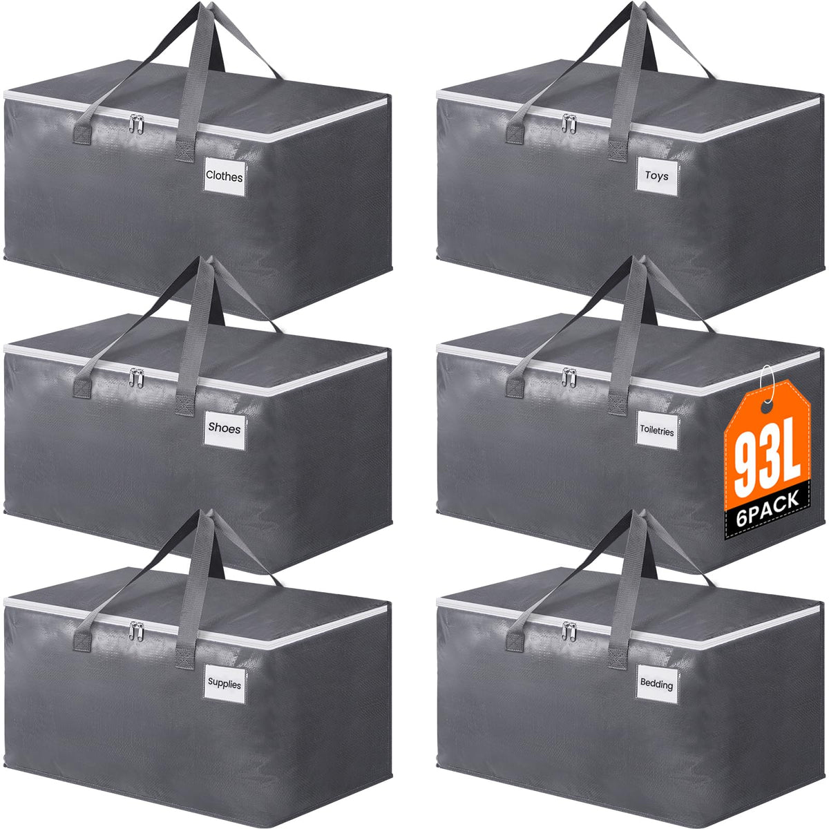 BlissTotes Large Moving Bags, Storage Bags, 93L-2 Pack