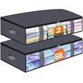 TasticTotes 4 Pack Under Bed Storage Containers, 60L Blanket Storage Bags
