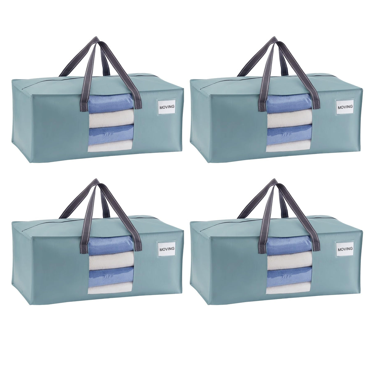 VENO Heavy Duty Moving Bags, Storage Bags, Easy Visibility, Clear, 4 Pack