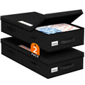 StoreHappily Under Bed Storage Containers with Lids, 2 Pack Foldable Grey