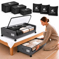 60L Under Bed Storage with Wheels 2-Pack, 6 Travel Bags Set, Dark Gray