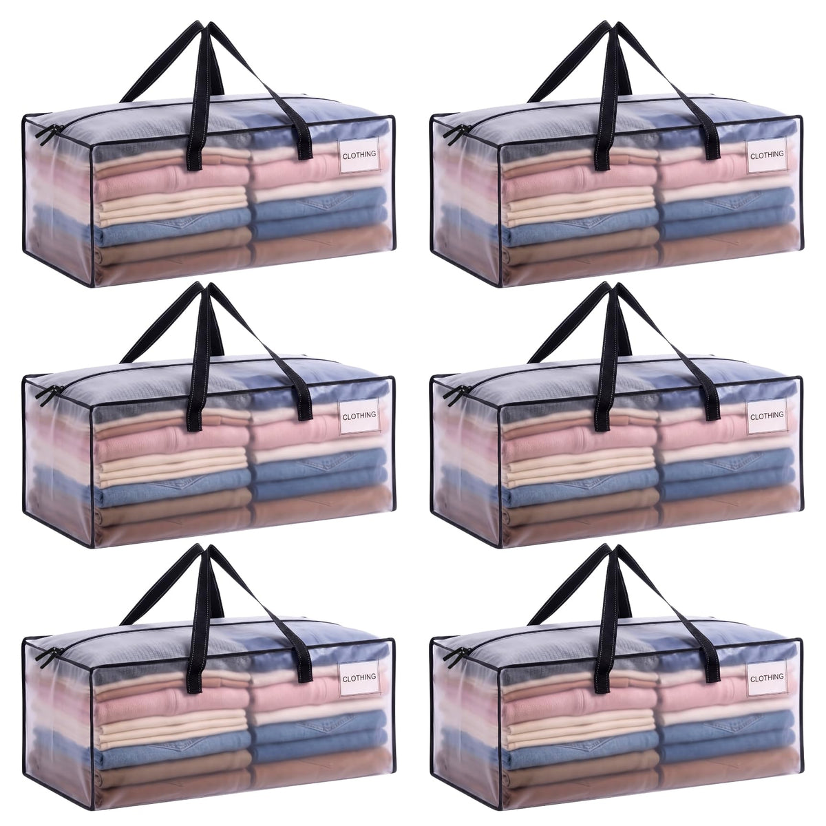 VENO Heavy Duty Moving Bags, Storage Bags, Easy Visibility, Clear, 4 Pack