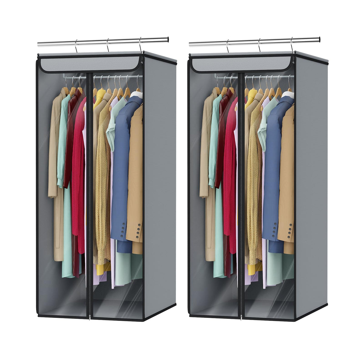 Univivi Garment Bags for Hanging Clothes, Cloth Bag 54 In, 1 PCS, Grey