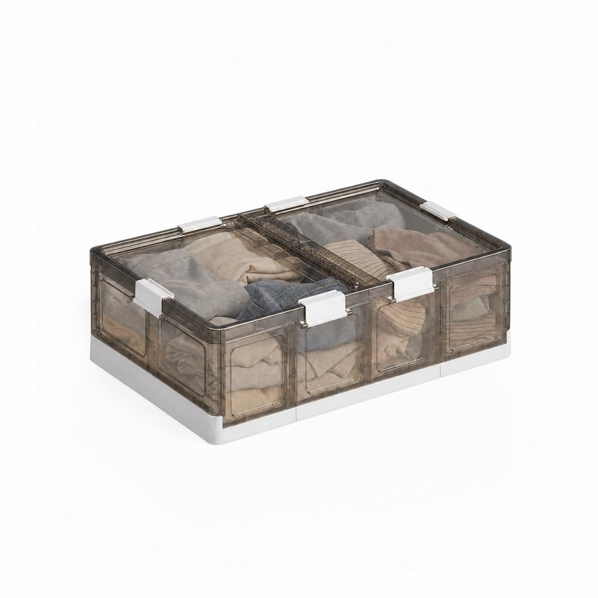 2-Pack Under Bed Storage Containers with Wheels - Stackable, Foldable Plastic Storage Boxes with Lids for Clothes, Shoes, Blankets - Perfect for Bedroom Organization and Dorms