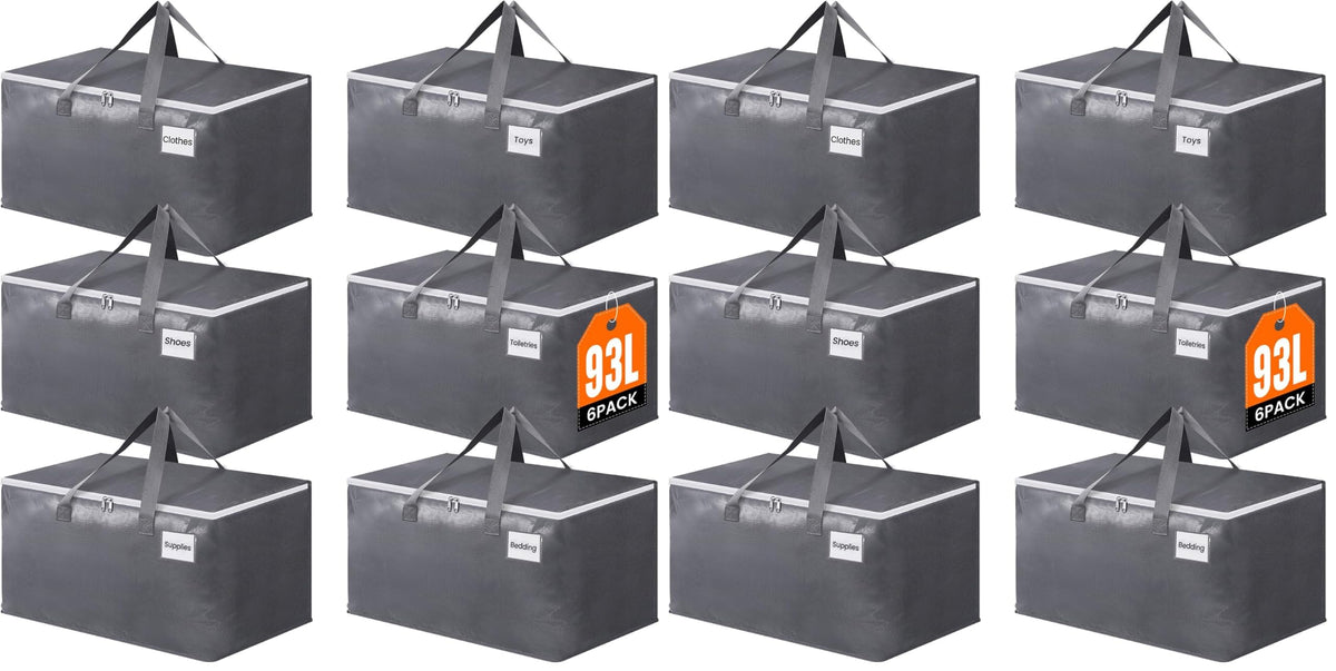BlissTotes Large Moving Bags, Storage Bags, 93L-2 Pack