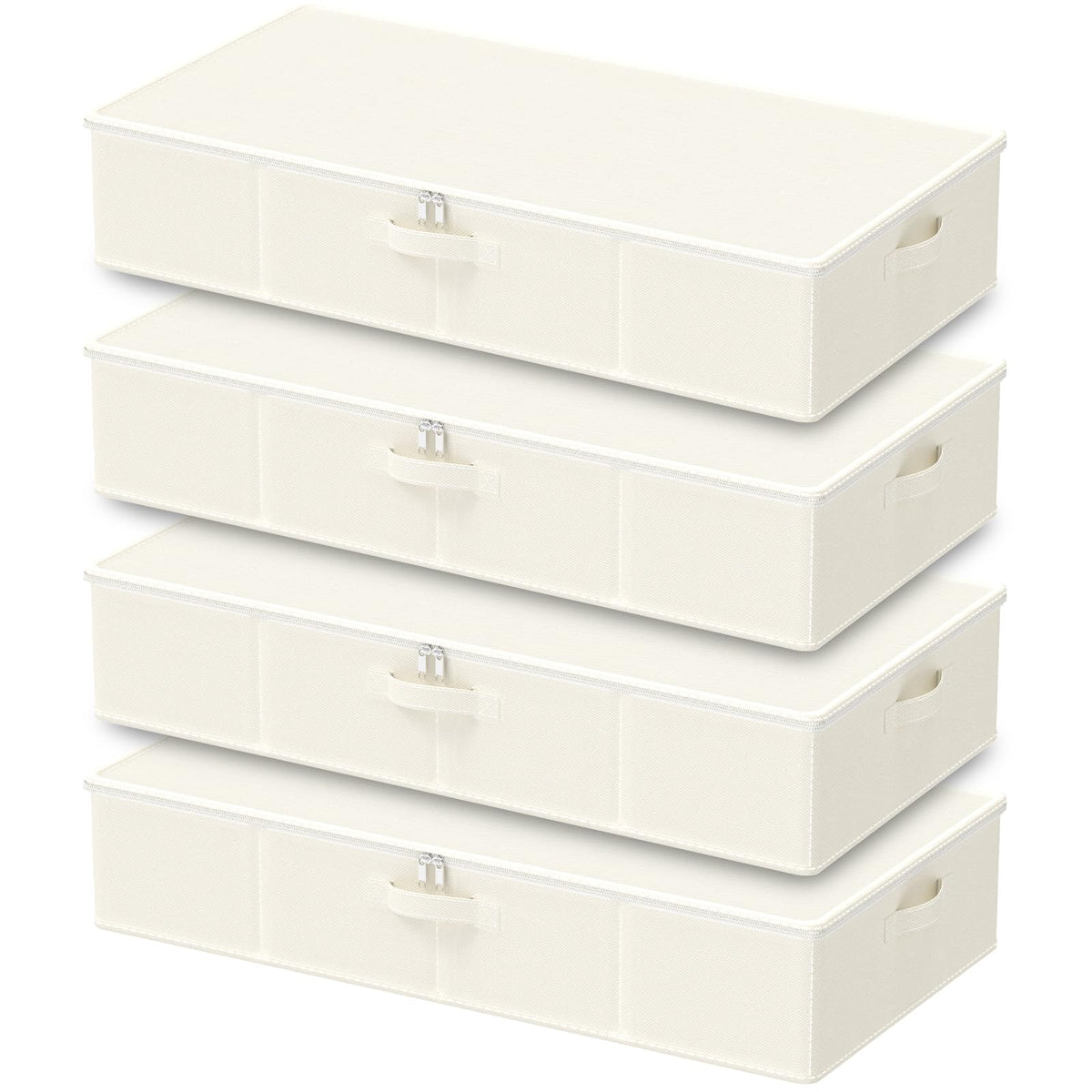 Under Bed Storage Containers, 2 Pack, Beige, 23.6x11.8x5.9 In