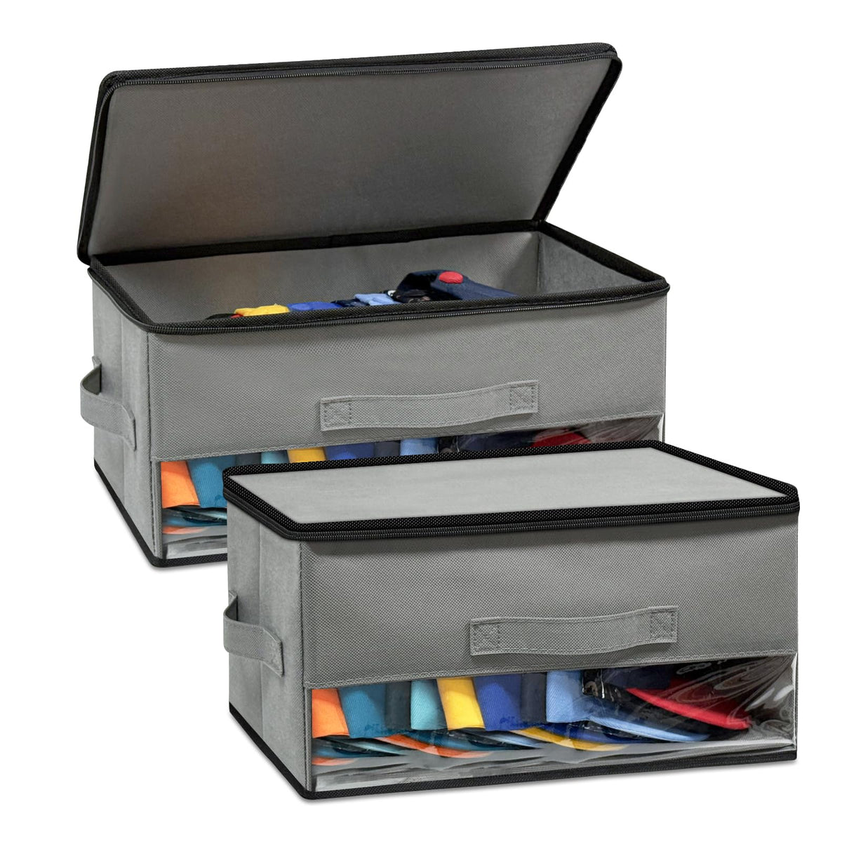 2 PCS Stackable Hat Storage for Baseball Caps, Hat Organizer Box for Closet