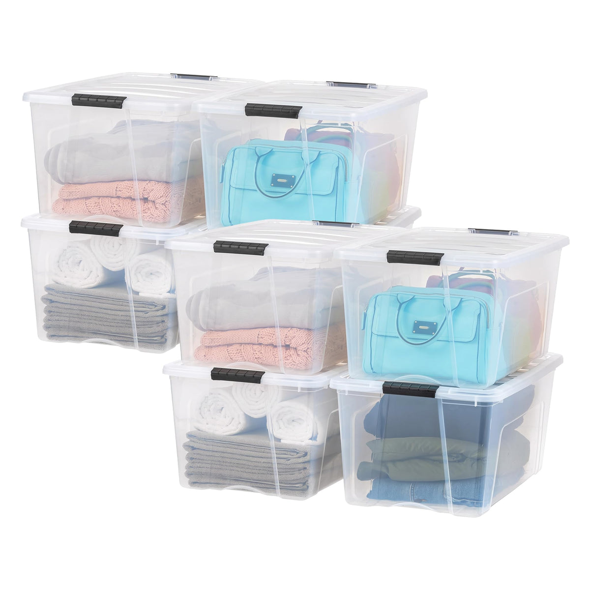 IRIS USA 2-Pack 27 Quart Storage Bins with Lids, Clear