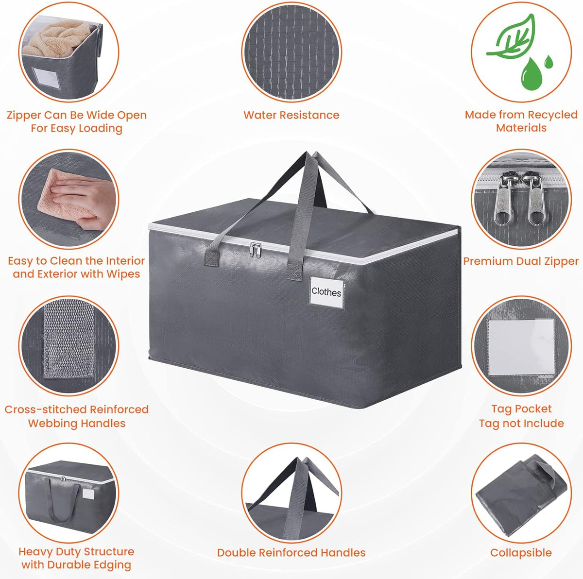 BlissTotes Large Moving Bags, Storage Bags, 93L-2 Pack