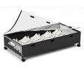 KITHELP Wooden Under Bed Storage with Wheels, Rolling Under the Bed Storage Bins with Removable Lid, Metal Under Bed Drawers for Clothes and Shoes in Bedroom or Living Room (White-2pack)