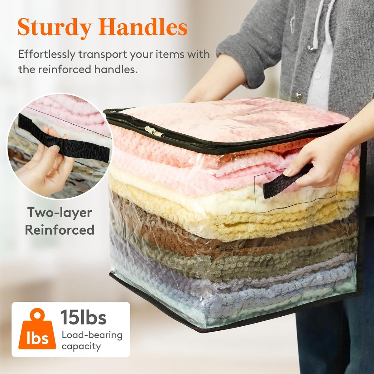 Lifewit 6 Pack Clear Clothes Storage Bags, Sweater Storage with Zipper, 36L