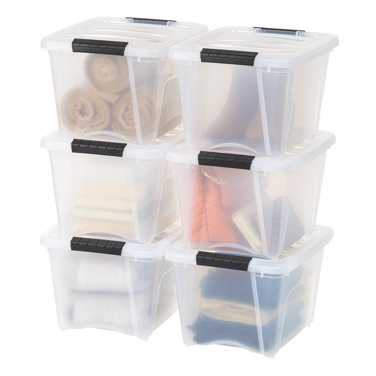 IRIS USA 2-Pack 27 Quart Storage Bins with Lids, Clear