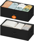 Large Under Bed Storage Containers, 12" Height, 31" Long, 2 Pack, Black