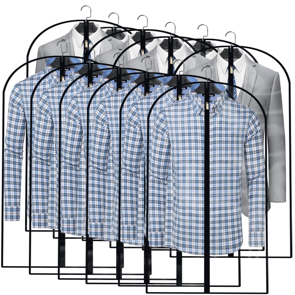 Garment Bags for Hanging Clothes Travel (Set of 12) Clothes Storage Bags Closet Cover for Open Closet with Zipper for Suit, Sweaters Travel Laundry Wardrobe Closet Garment Dust Cover