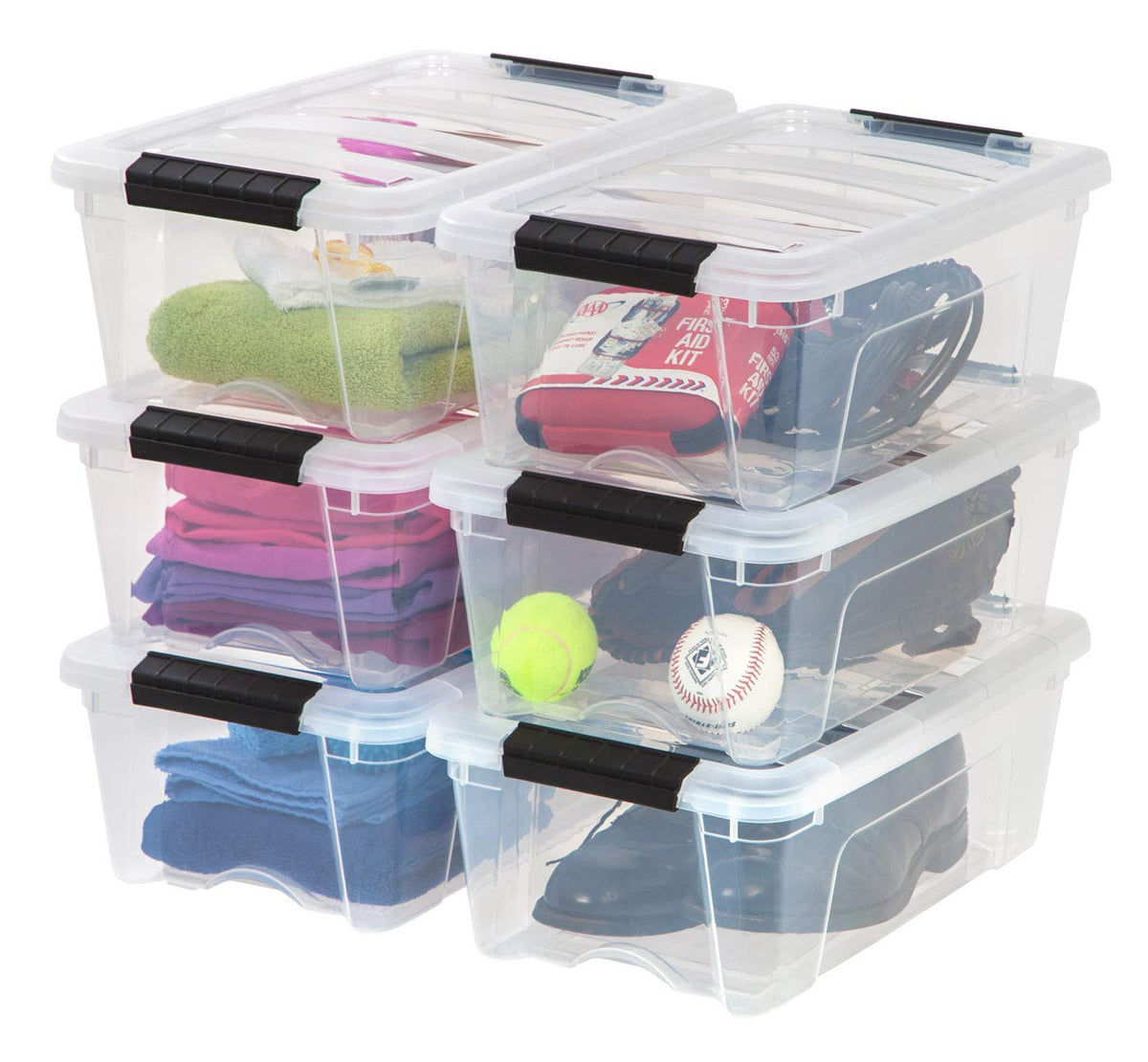 IRIS USA 2-Pack 27 Quart Storage Bins with Lids, Clear
