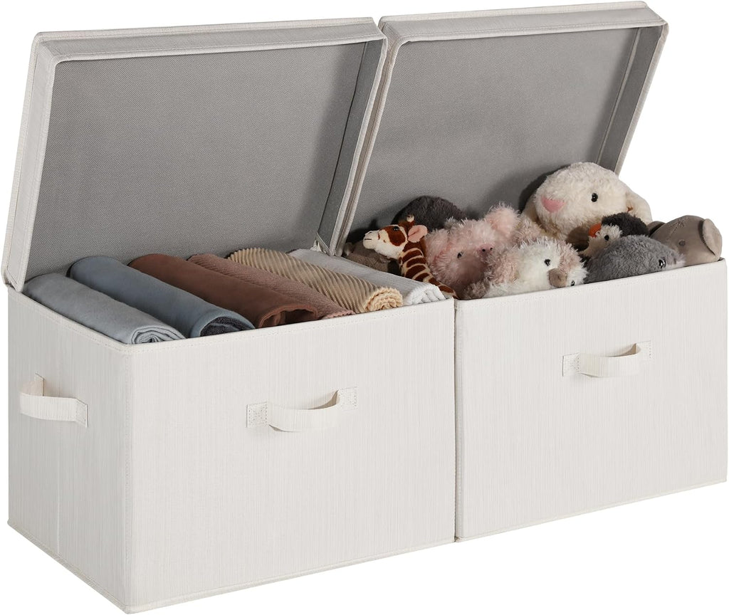 StorageWorks Fabric Storage Bins with Lids, Closet Storage Bins