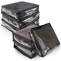 Clear Zippered Plastic Clothes Storage Bags, 6 Pack, White