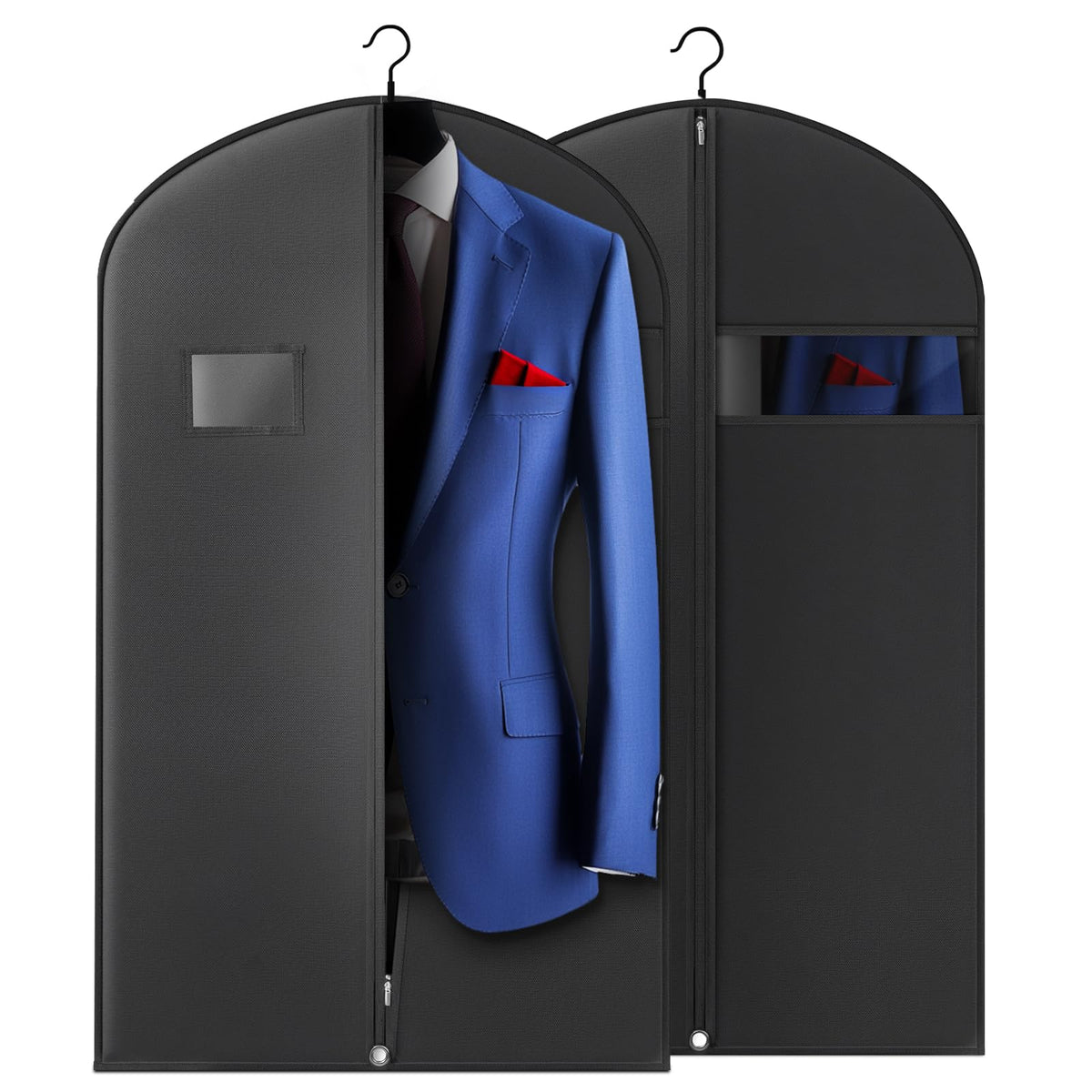 Hleelomi 2 Pack 40-in Garment Bag for Hanging Clothes Suit Bag Black