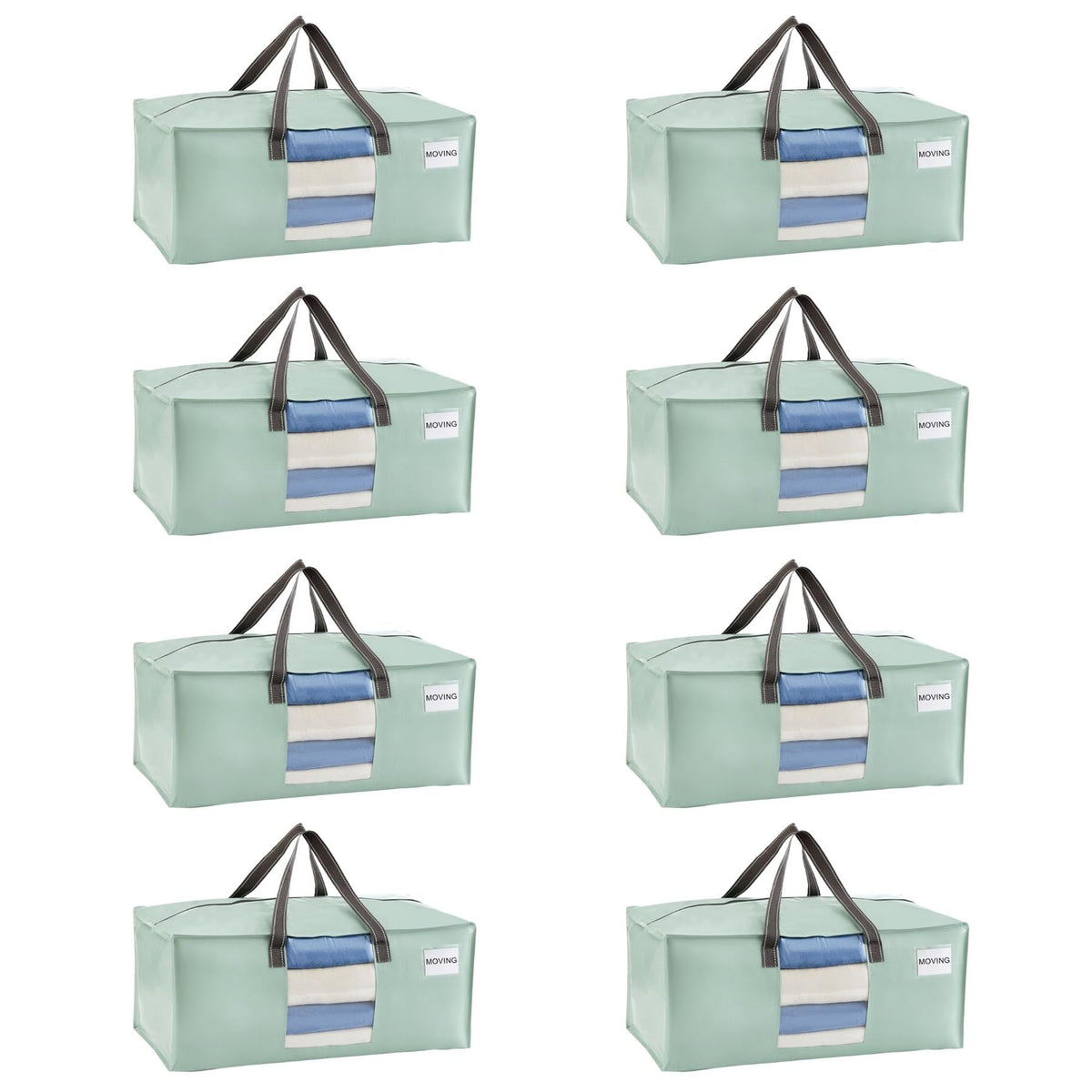 VENO Heavy Duty Moving Bags, Storage Bags, Easy Visibility, Clear, 4 Pack