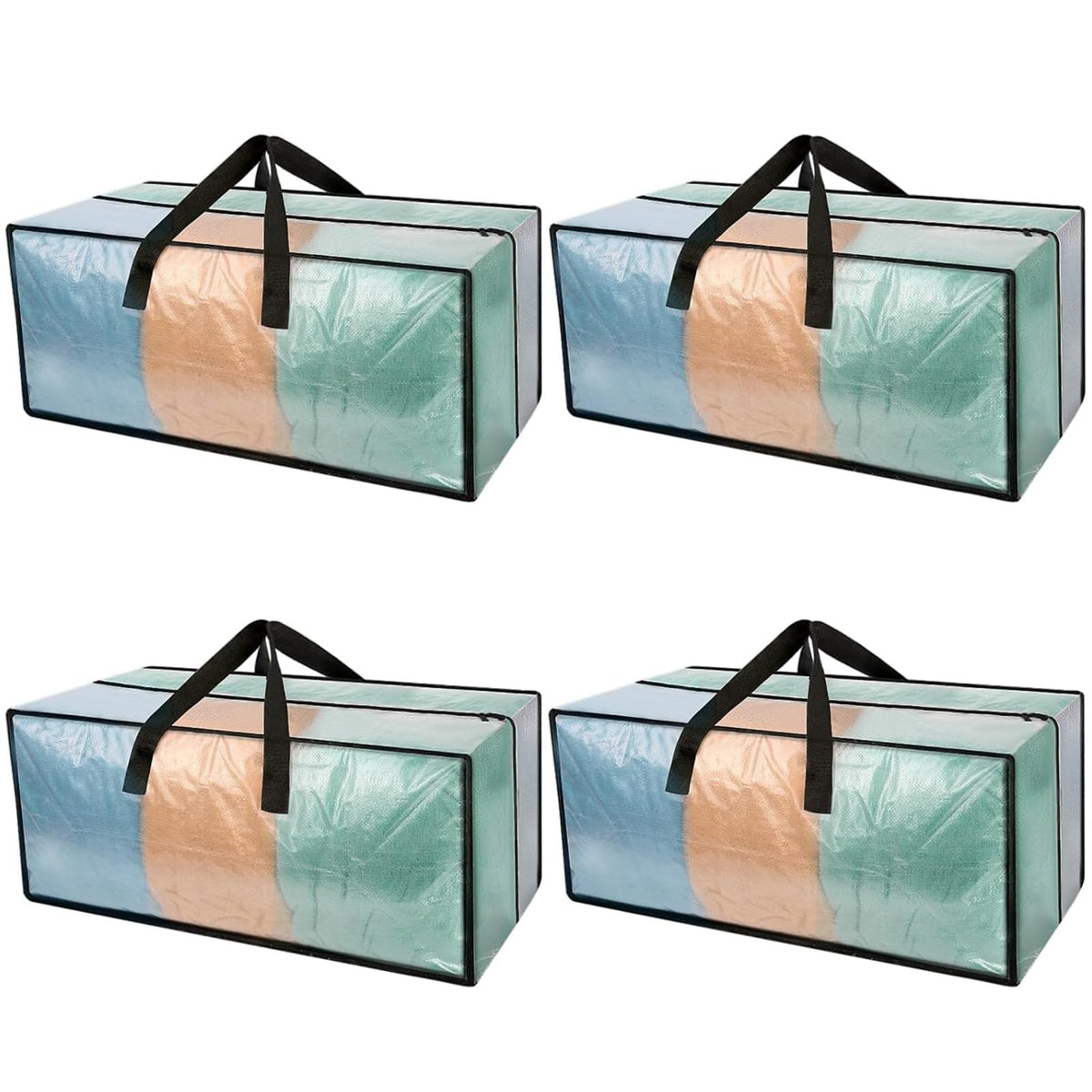 Heavy Duty Blue Moving Bags with Strong Zipper Handles Backpack Straps