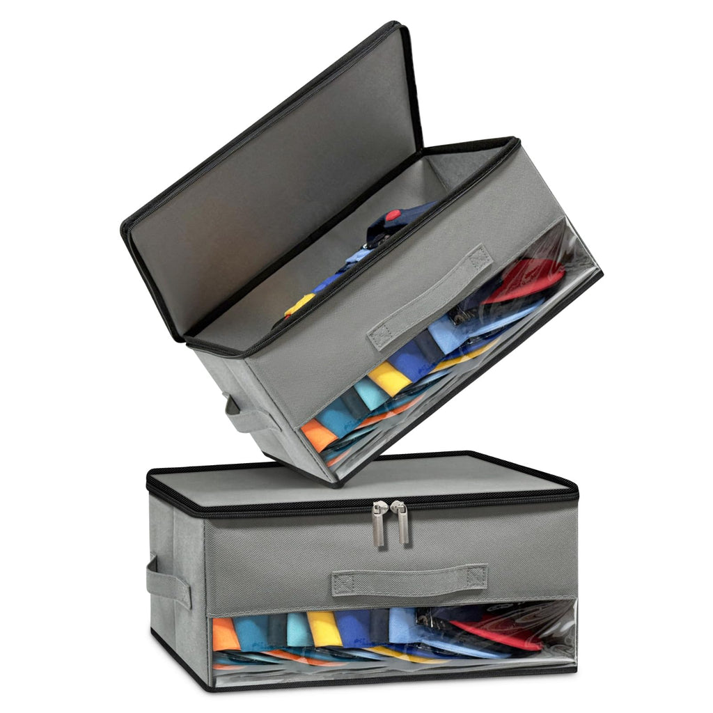 2 PCS Stackable Hat Storage for Baseball Caps, Hat Organizer Box for Closet