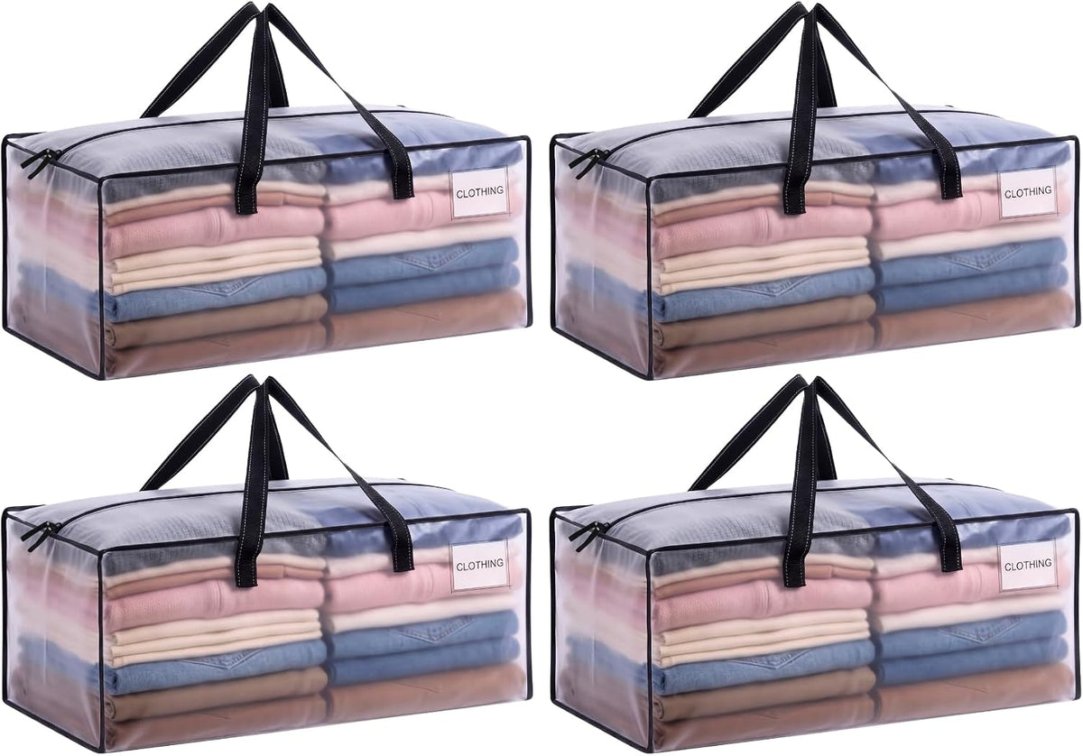 VENO Heavy Duty Moving Bags, Storage Bags, Easy Visibility, Clear, 4 Pack