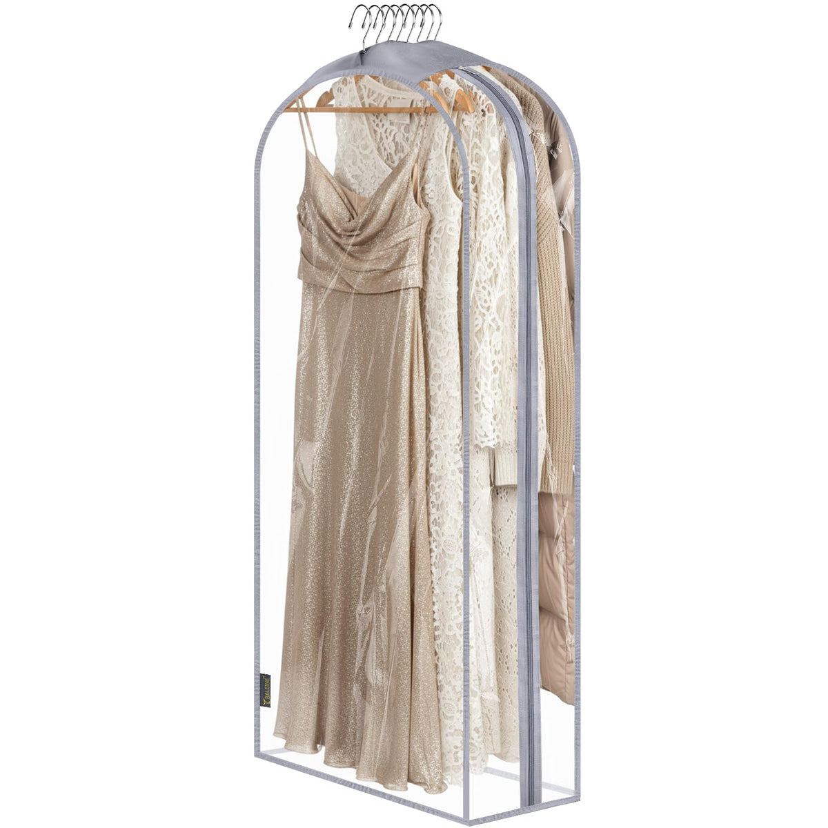 BALEINE 2PK Clear Garment Bags for Hanging Clothes, 40" Dress Suit Bag