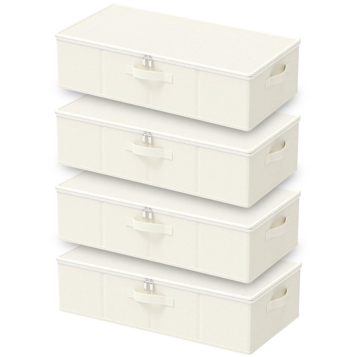 Under Bed Storage Containers, 2 Pack, Beige, 23.6x11.8x5.9 In