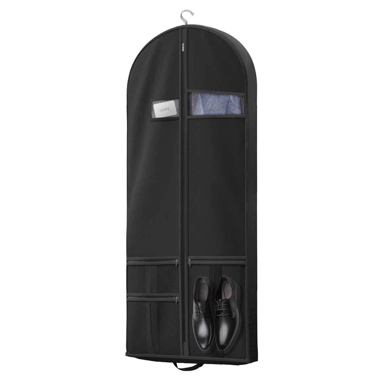 Lazebox 43" Travel Garment Bag with Accessories Zipper Pocket, Heavy Duty Suit Bag for Suits, Tuxedos, Dresses, Coats, Black, 3 packs
