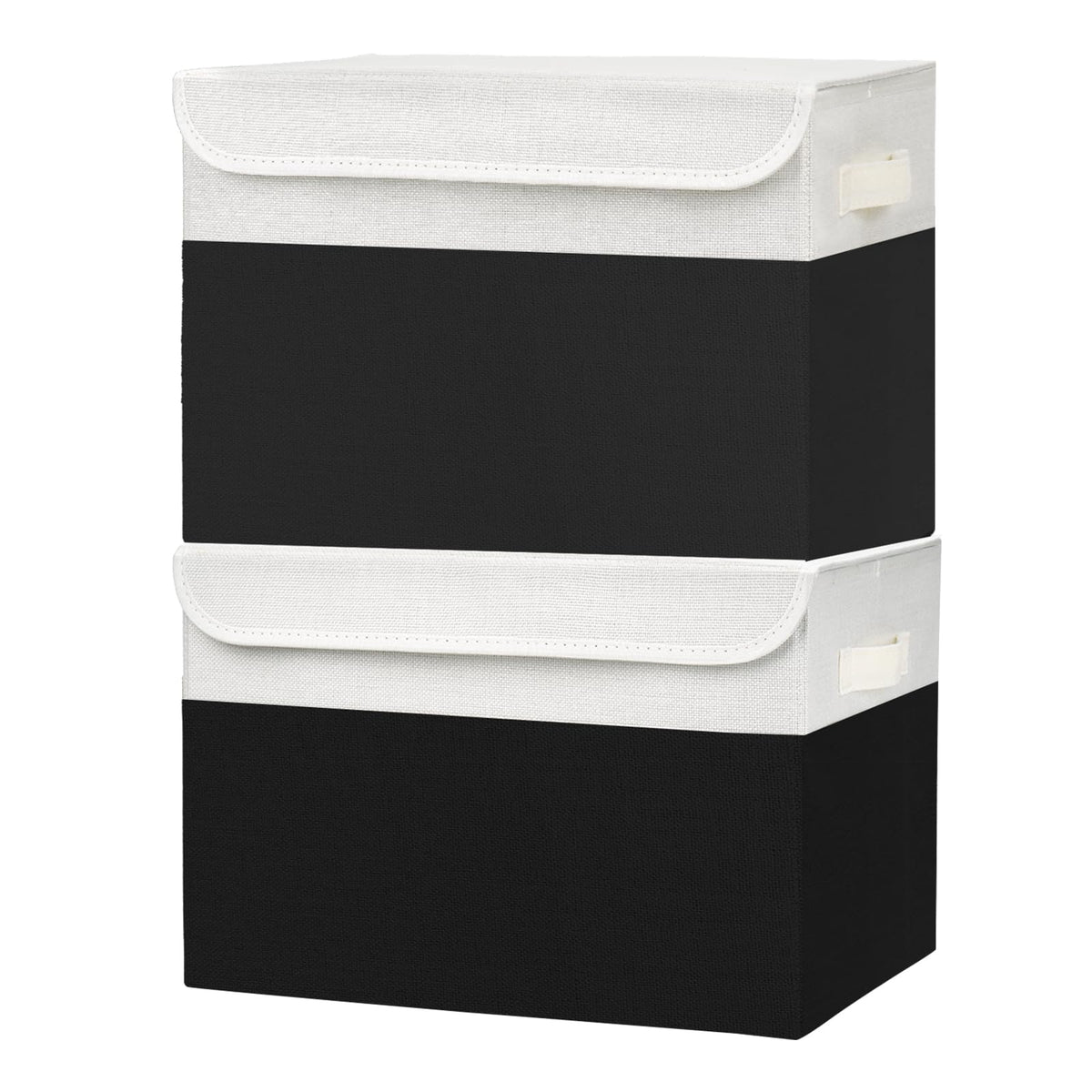 Bagnizer Large 22 Quart Linen Fabric Foldable Storage Bin Cube Organizer Basket with Flip-Top Lid & Handles, Clothes Blanket Box for Home, Office, Closet, Gray, 4 Pack 14.6 x 9.5 x 9.5”