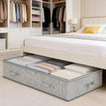 Under Bed Storage Box with Zipper Closure and Handles Low Profile for Bedroom, Living Room, Closet, Dorm & Storage Room, Black