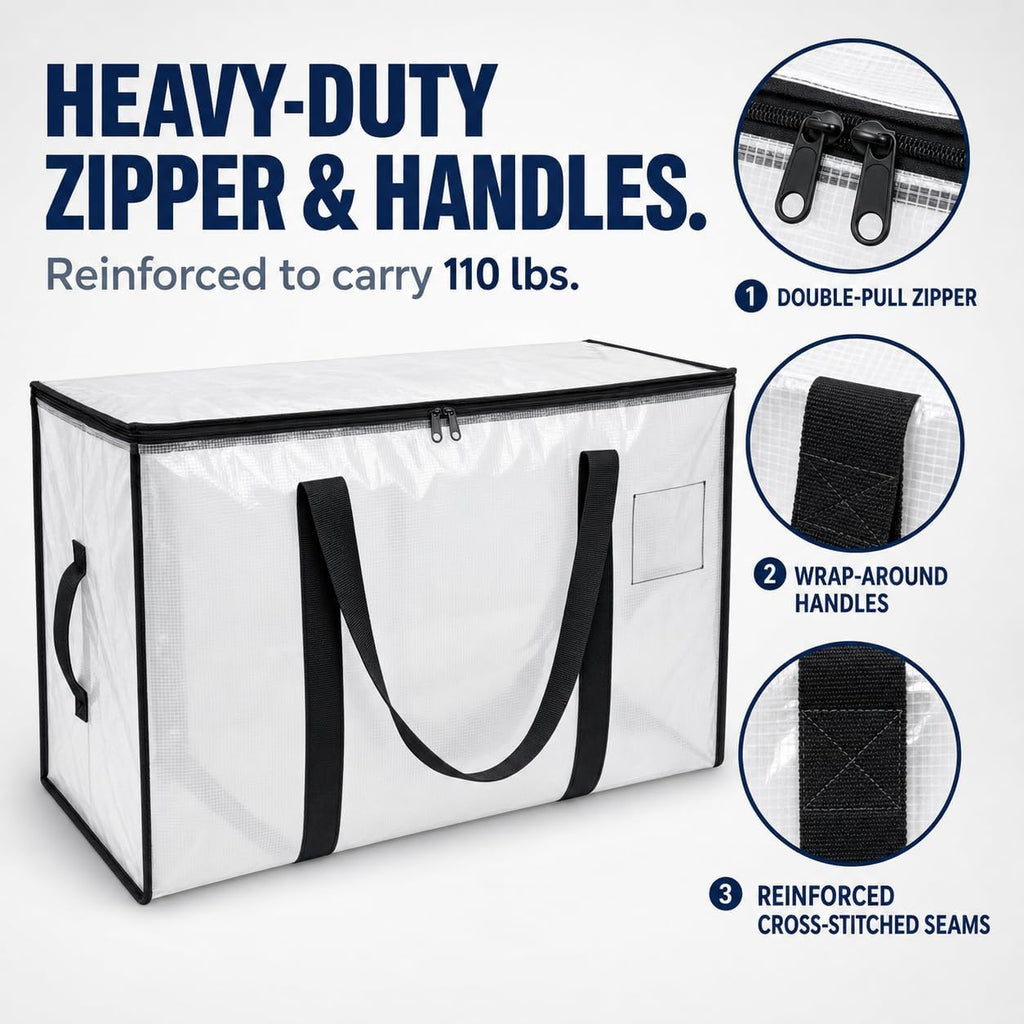 6 Pack Extra Large Moving Bags Heavy Duty, Holds 110 lb, 92L Clear Bags
