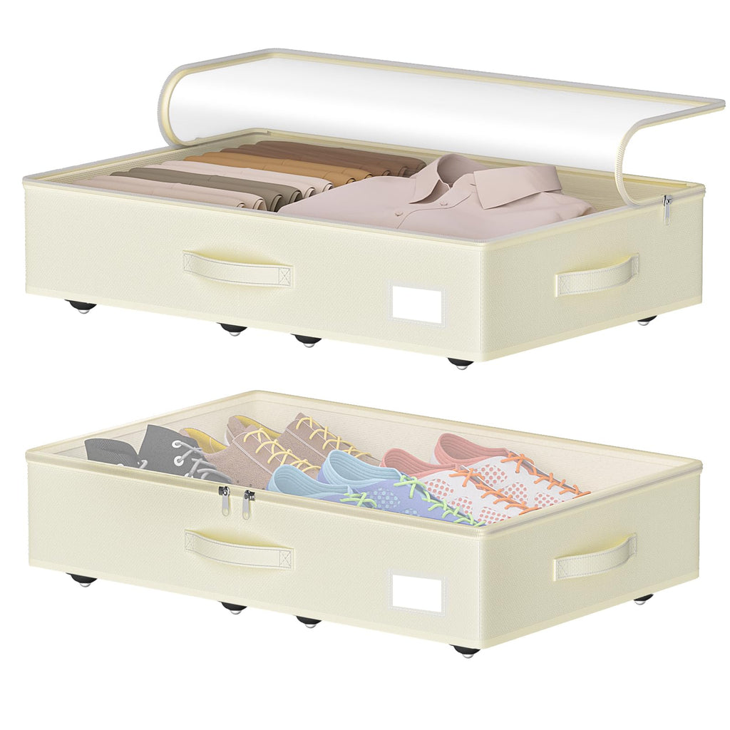 EE-RoomWorld Under Bed Storage with Wheels, 10 inches height，Black