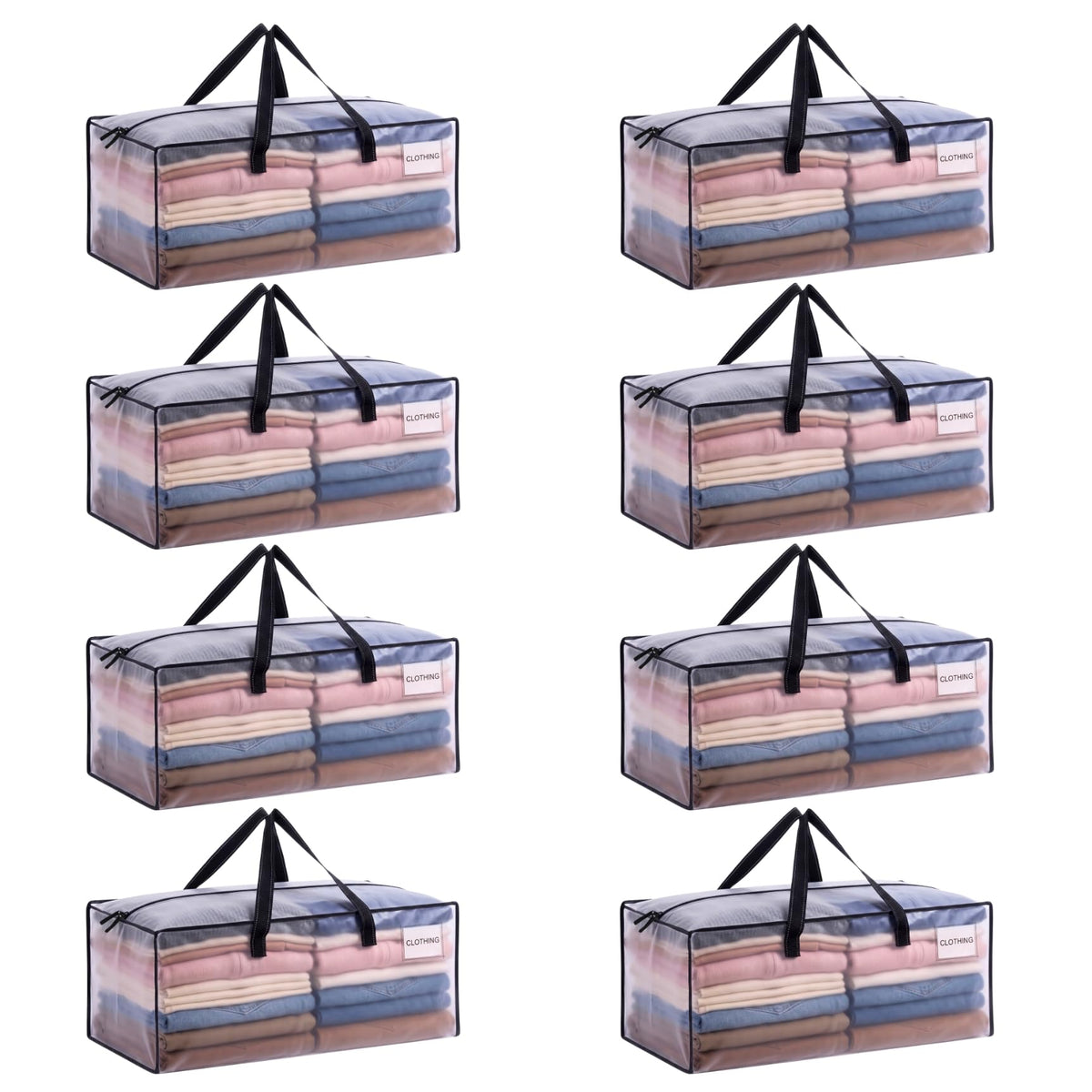 VENO Heavy Duty Moving Bags, Storage Bags, Easy Visibility, Clear, 4 Pack