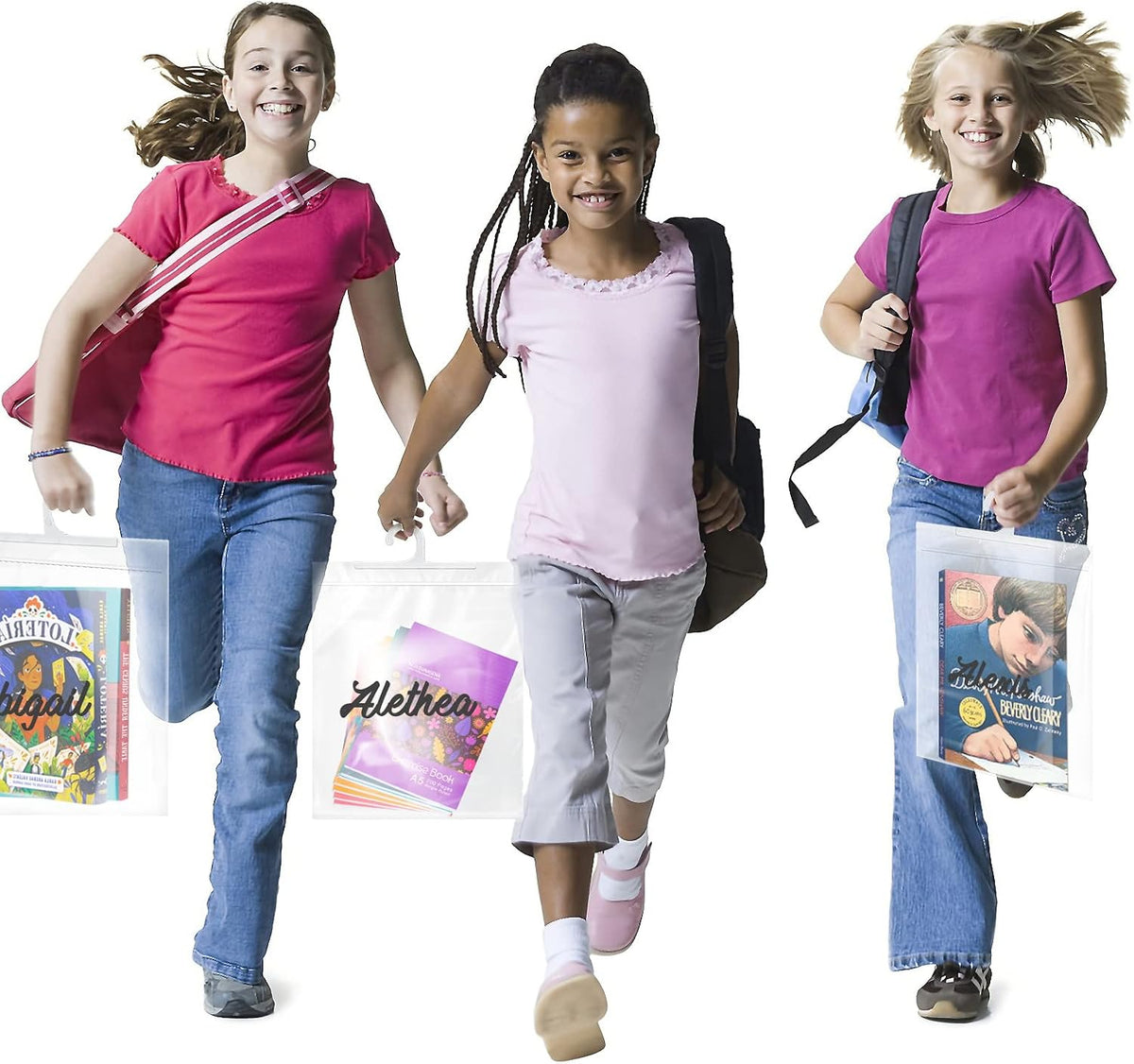 24 Pack Hanging Storage Bags, Large Hook 13 x 16-inch Clear Plastic Bags for Classroom, Library, and Pharmacy Use