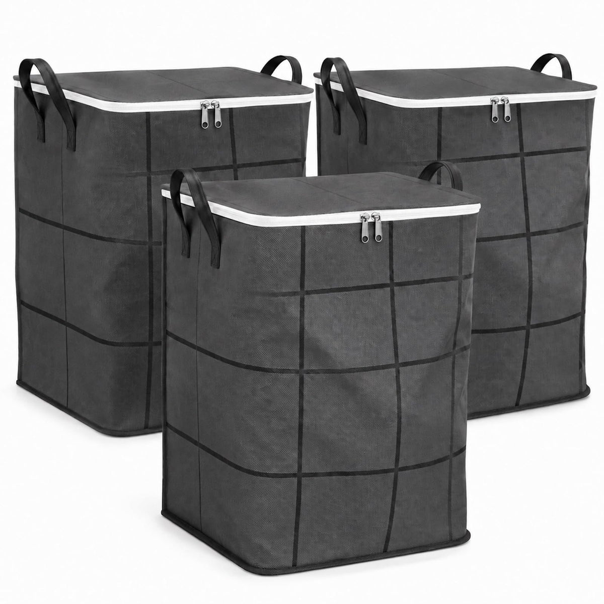 Spacious Moving Storage Bin Zippered Organizer for Quilts Bedding Sweaters Large Capacity Fabric Bag for Closet Moving Day Heavy Duty Extra Large Storage Totes with Handles Jumbo Moving Bag (1, 110L)