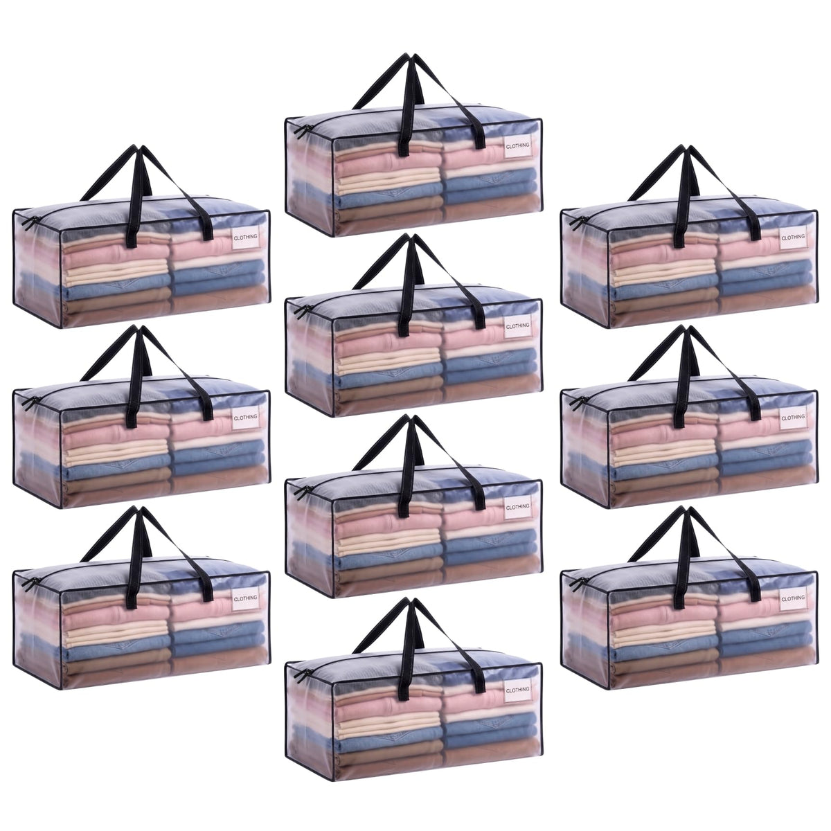 VENO Heavy Duty Moving Bags, Storage Bags, Easy Visibility, Clear, 4 Pack