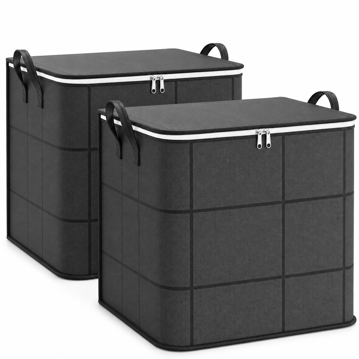 Spacious Moving Storage Bin Zippered Organizer for Quilts Bedding Sweaters Large Capacity Fabric Bag for Closet Moving Day Heavy Duty Extra Large Storage Totes with Handles Jumbo Moving Bag (1, 110L)