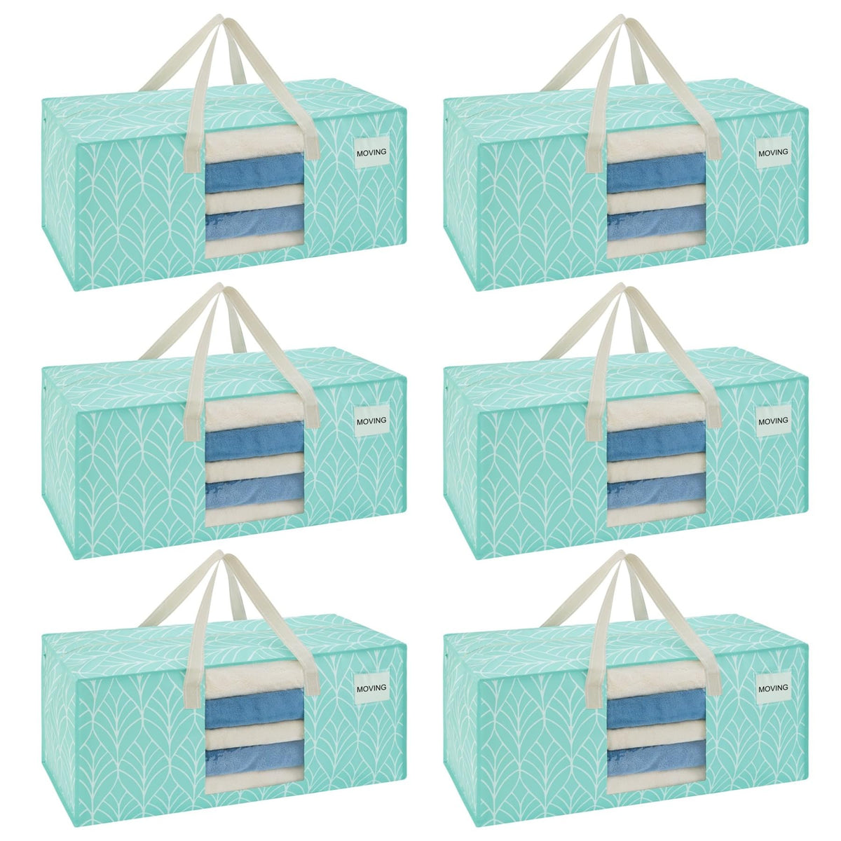 VENO Heavy Duty Moving Bags, Storage Bags, Easy Visibility, Clear, 4 Pack
