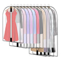 Pwsap 6Pcs Clear Garment Bags for Hanging Clothes, Breathable Clothes Covers with Zip, Moth Proof Hanging Garment Covers Bags for Travel & Wardrobe Storage for Dresses, Shirts, Coats (40 inch)