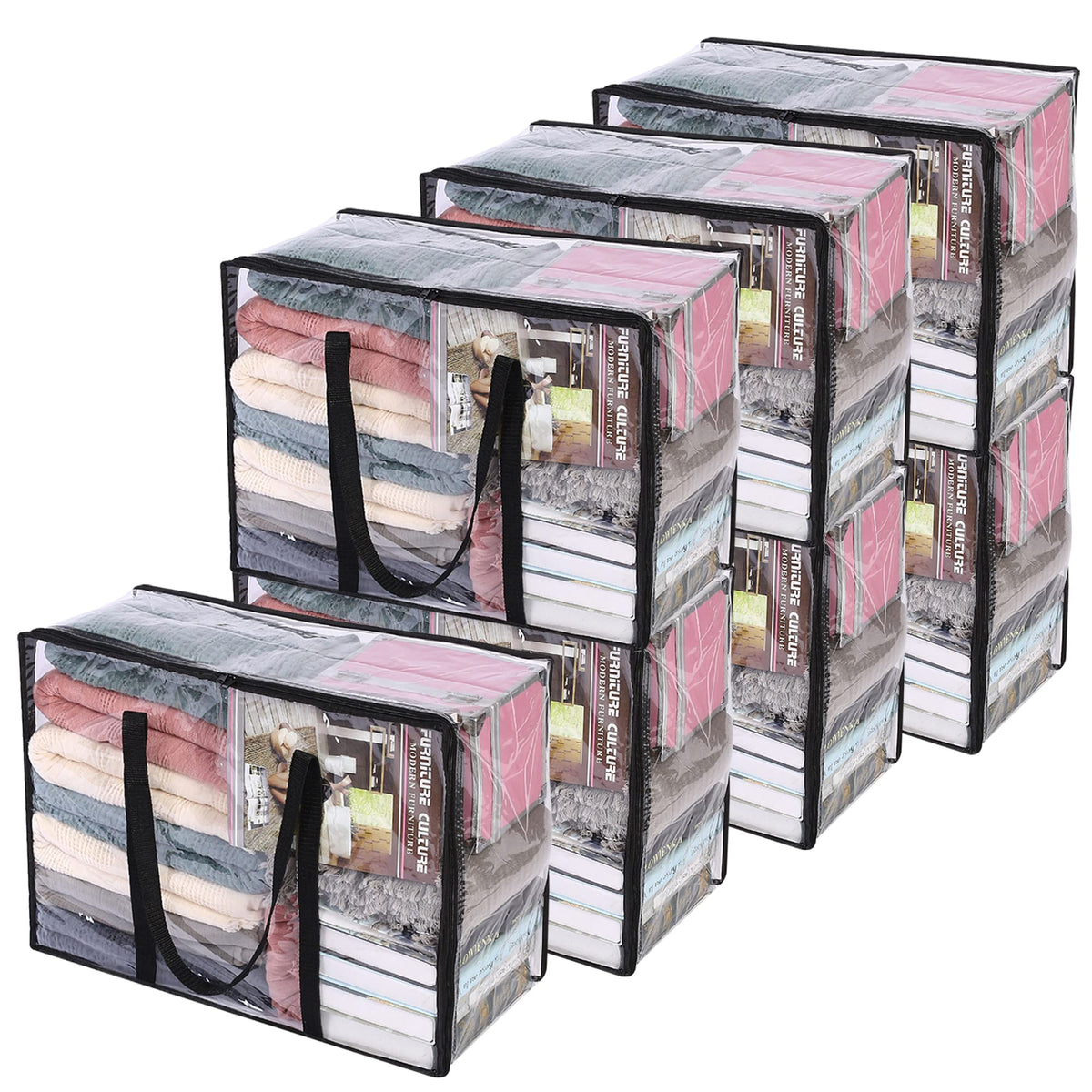 Vieshful 3 Pack Clear Storage Bags for Clothes Blanket Comforter & Bedding