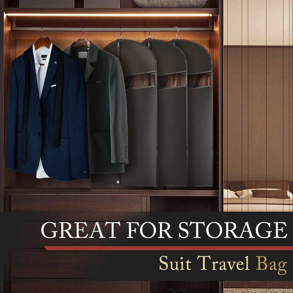 Hleelomi 2 Pack 40-in Garment Bag for Hanging Clothes Suit Bag Black