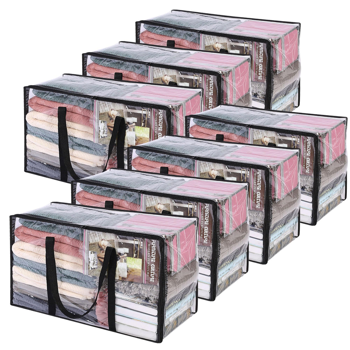Vieshful 3 Pack Clear Storage Bags for Clothes Blanket Comforter & Bedding