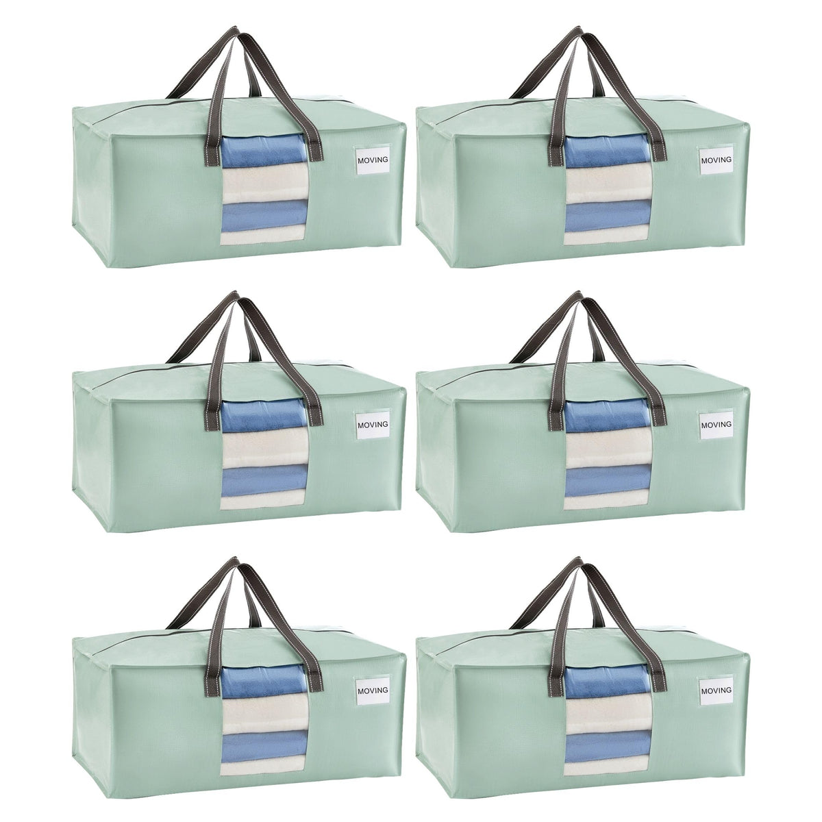 VENO Heavy Duty Moving Bags, Storage Bags, Easy Visibility, Clear, 4 Pack