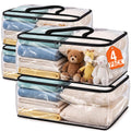 SpaceTrove Clear Storage Bags, 4-Pack Under Bed and Closet Organizers 40L