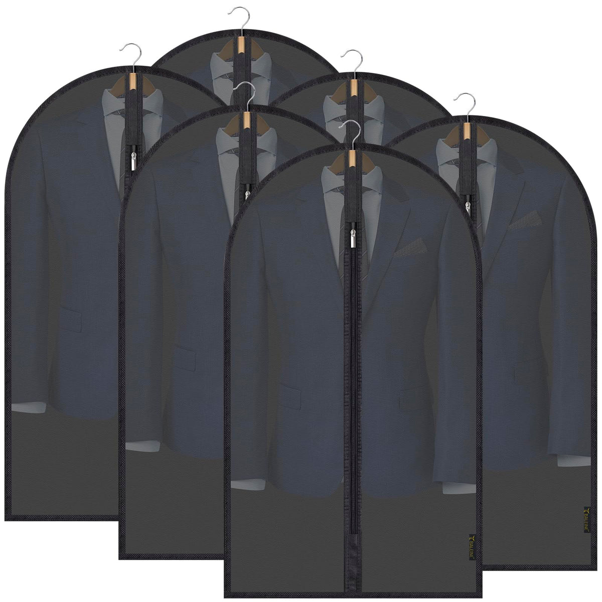 BALEINE 2PK Clear Garment Bags for Hanging Clothes, 40" Dress Suit Bag