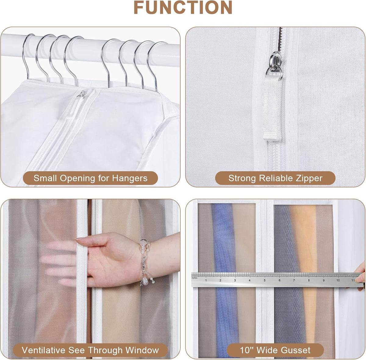 43 Inch Premium Cotton Garment Bag for Hanging Clothes and Storage